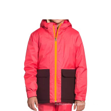 cold winter snowsports kid ski jacket for contrast color